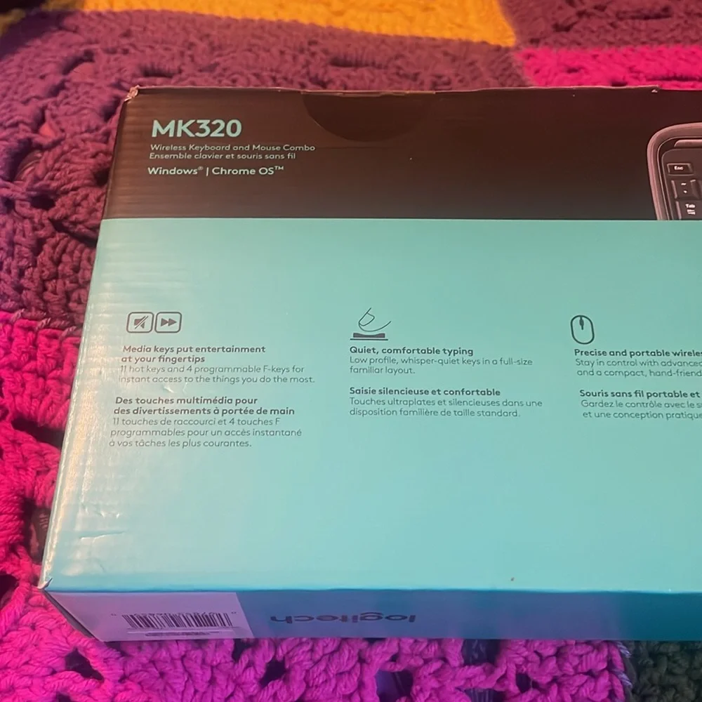 Logitech MK320 Black Wireless Combo w/ Media Shortcuts Keyboard & Mouse $35 NIB